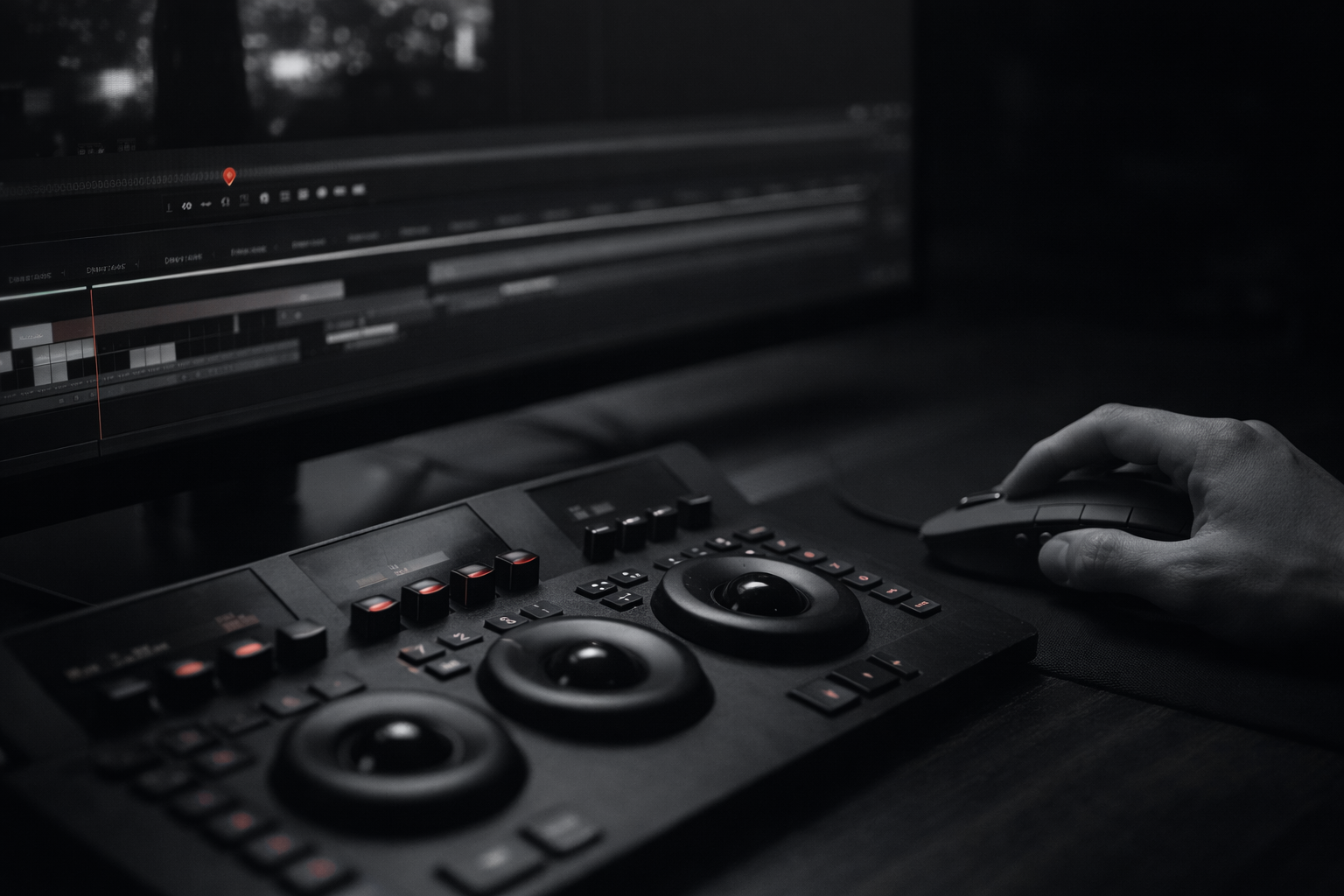 Editor working on timeline